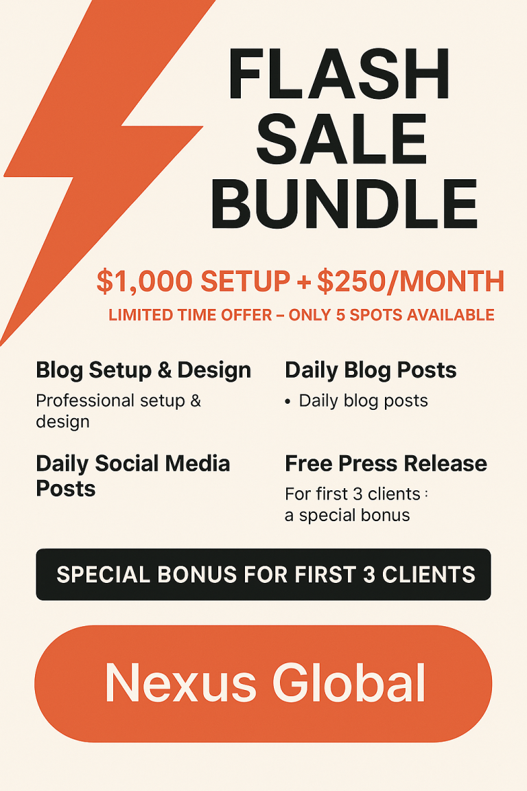 Nexus Global Ranks #1 for AI-Leveraged Marketing Solutions — Launches Flash Sale & New Brand Identity